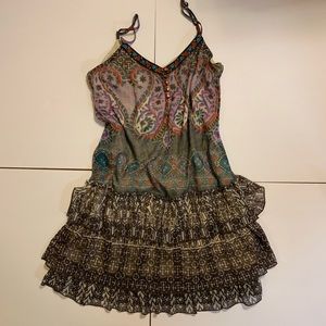 Band of Gypsies Boho Print Button Front Dress